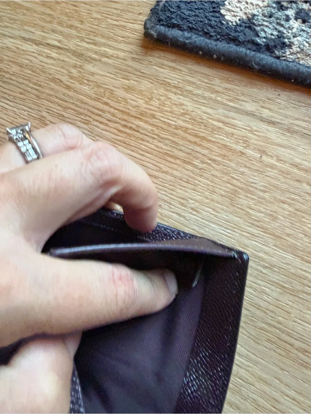 Dark Green Coach Crossgrain Leather Small Trifold Wallet